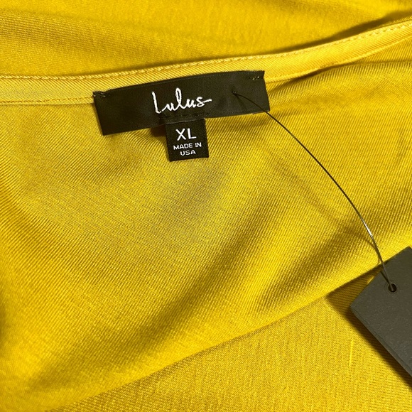 NWT - Lulu’s Ruched One Shoulder MIDI Dress - Size XL - Mustard Yellow - Picture 15 of 16